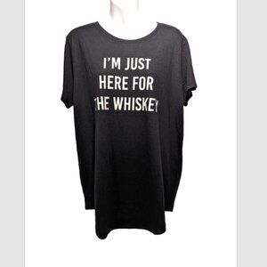 NWOT Torrid I'm Just Here For The Whiskey Classic Fit Black Tee 00 (Medium)